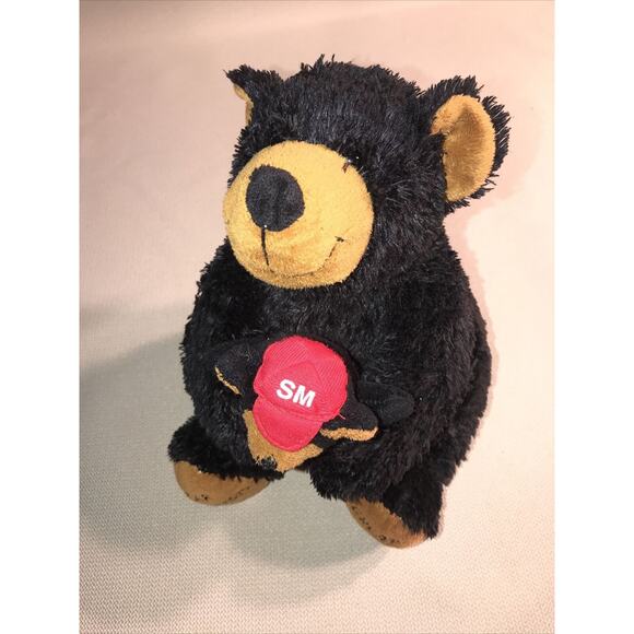 Great Smoky Mountain Plush Black Bear with Red Ribbon Stuffed Animal 10” - Picture 1 of 7